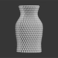 Modern White Ceramic Vase With Honeycomb Texture On Black Background