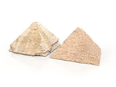 Vintage Ancient Egyptian Pyramid Models With Stone Texture And Brick Design 3d model