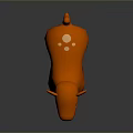 Orange Deer Toy With White Spots And Light Belly Standing On Dark Background