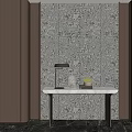 Elegant Modern Foyer Hallway Interior With Decorative Patterned Wall And Console Table Lighting 3d model