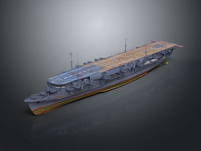 Detailed 3D Model of Aircraft Carrier with Flight Deck Structure 3d model