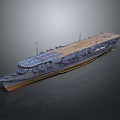 Detailed 3D Model of Aircraft Carrier with Flight Deck Structure
