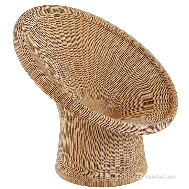 Modern Wicker Outdoor Chair With Unique Woven Design For Patio Garden Comfortable Stylish 3d model 