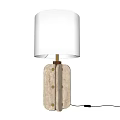 Modern Table Lamp Featuring White Fabric Shade And Wooden Panel Base Design 3d model