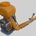 Agricultural Sprayer Equipment With Yellow Tank Blue Engine And Long Spray Wand