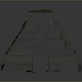 Ancient Pyramid Structure With Tiered Steps Roofed Top Platform And Surrounding Stone Columns