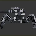 Mechanical Multi Legged Battle Weapon With Blue Panels And Robotic Structure 3d model