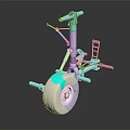 Industrial Equipment With Wheel Metal Structure Ladder And Connecting Components