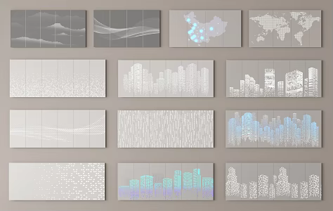 Modern Perforated Panel Background Wall Hollow Aluminum Panel Hollow Panel Perforated Panel 3d model