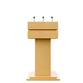 Wooden Functional Desk Lectern With Microphones For Public Speaking Events