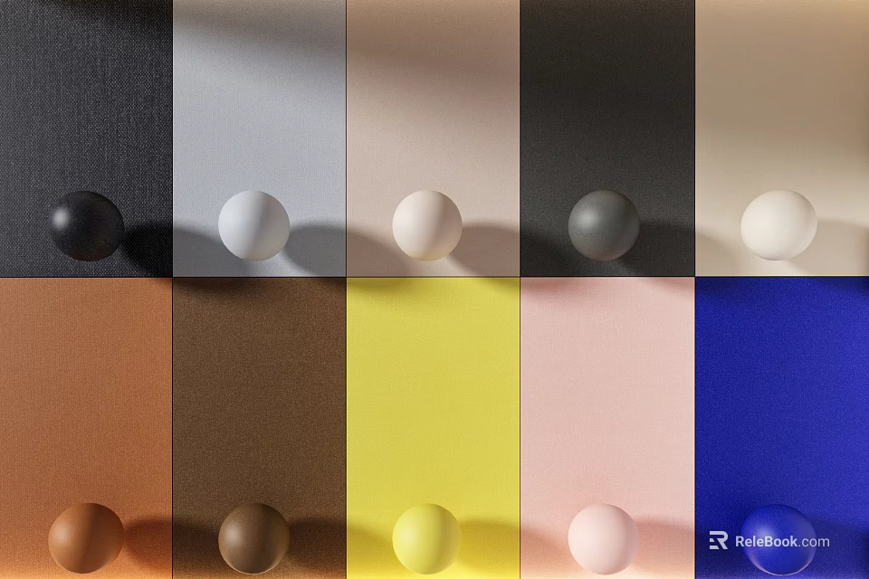 Wall Panels With Various Colors And Decorative Knobs 3d model 