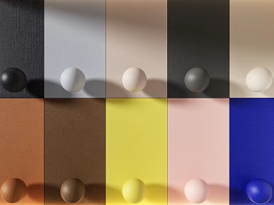 Wall Panels With Various Colors And Decorative Knobs 3d model