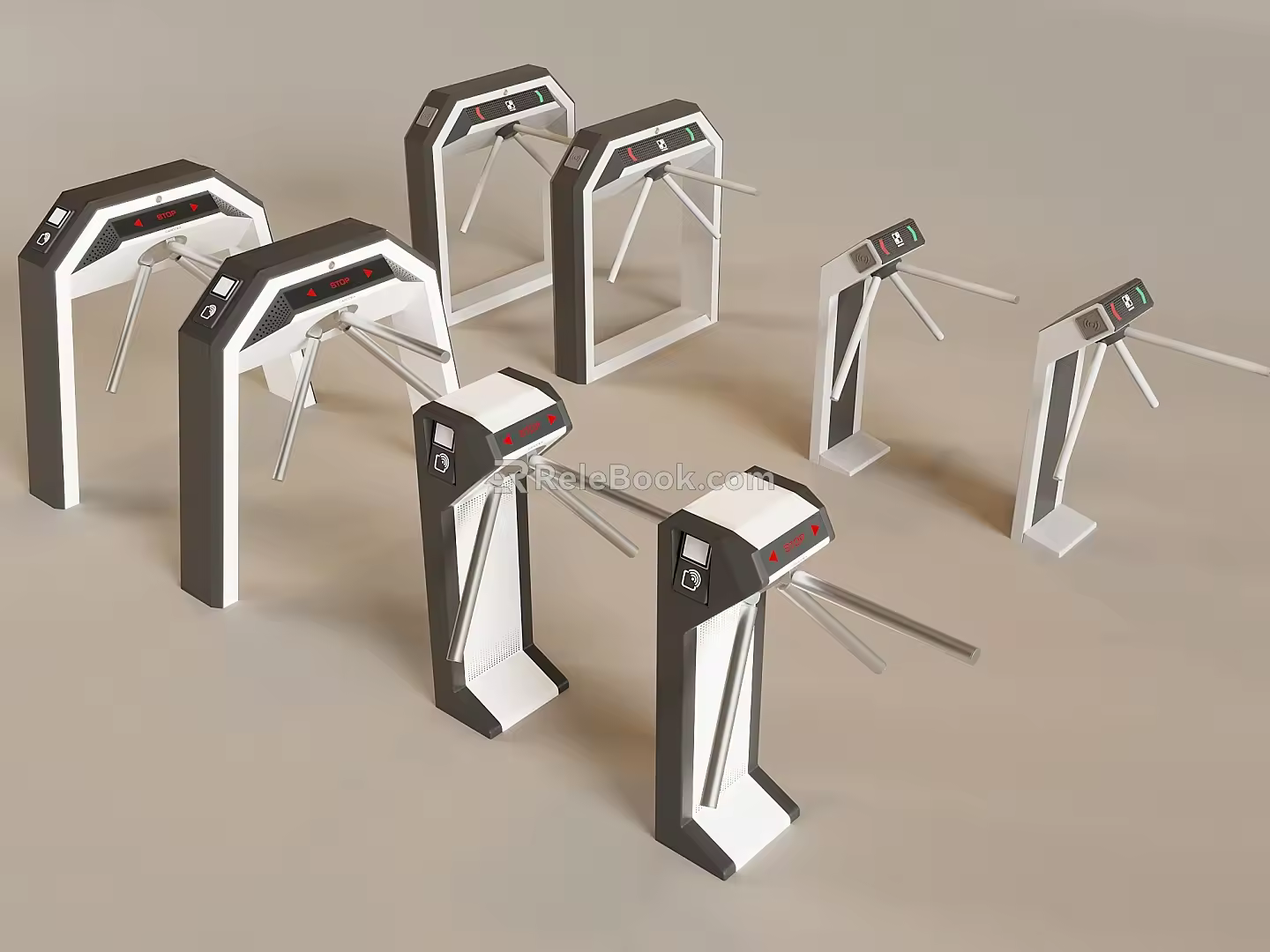 Automatic induction entrance guard gate security device security gate public equipment 3d model