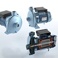 Industrial Pumps Different Angles Design With Motor Pump Body And Internal Components