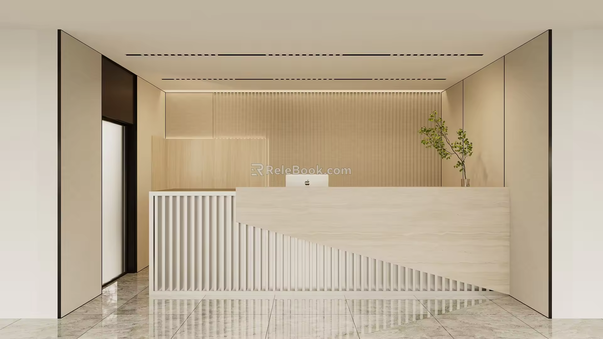 Modern Front Desk Front Desk Bar 3d model
