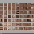 Brown Decorative Panels Featuring Various Geometric Patterns For Wall Design 3d model