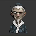 Modern Game Character Old Man Old Man Military Warlock Mage 3d model