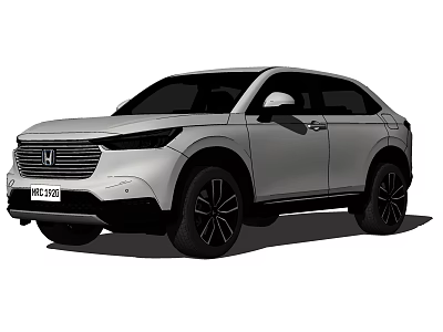 Honda Compact SUV With Modern Sleek Exterior And Stylish Alloy Wheels Front View 3d model