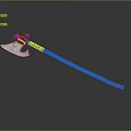 Medieval Battle Axe Featuring Metal Blade Wooden Handle And Decorative Details