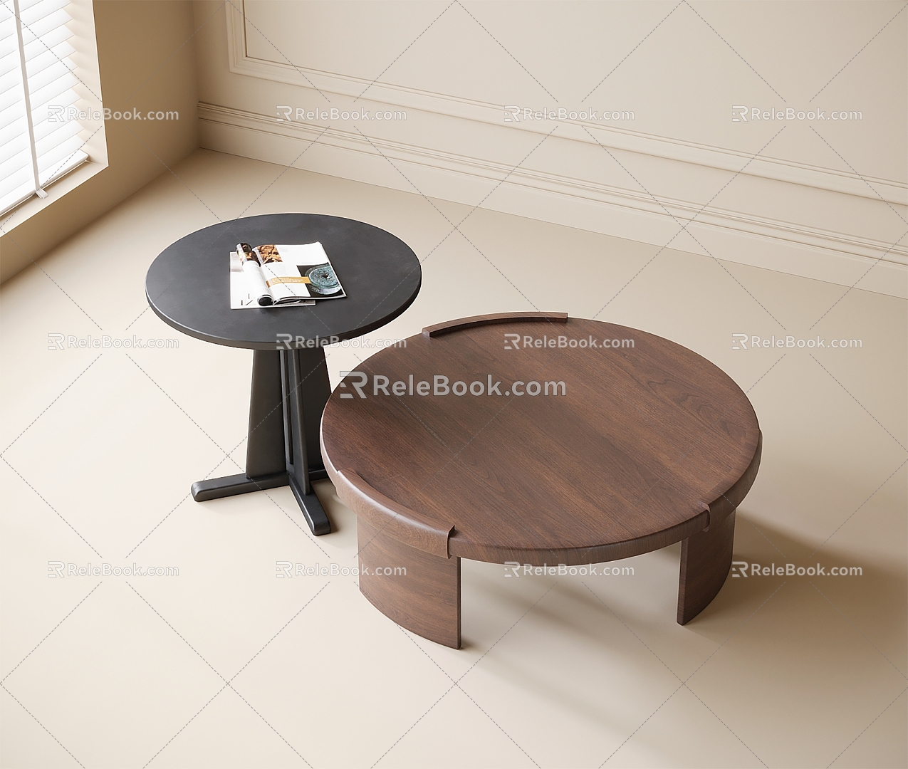 Modern round coffee table 3d model