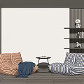 Modern Lazy Sofa Caterpillar Sofa 3d model