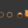 Yellow Industrial Pipe Fittings Including Straight Elbow and Flanged Components for Mechanical Use
