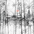 Ink Landscape Painting Chinese Ink Landscape Cartoon Scene Ink Portrait Freehand Scene Landscape Painting 3d model