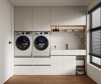 Modern washing machine cabinet drum washer dryer wash basin 3d model