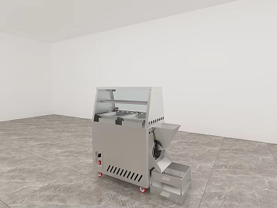 Stainless Steel Commercial Mobile Machine with Transparent Cover Discharge Chute and Wheels 3d model