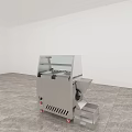 Stainless Steel Commercial Mobile Machine with Transparent Cover Discharge Chute and Wheels