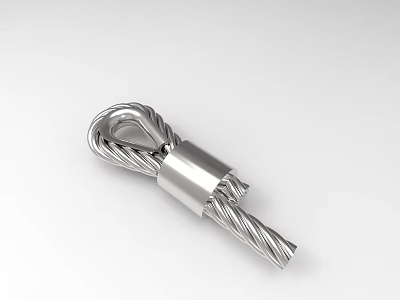 Stainless Steel Twisted Cable End Fitting With Metallic Sleeve Structure 3d model