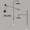 Modern Wall Lamp Designs With Sleek Black Metal Structures And Round Illuminated Shades