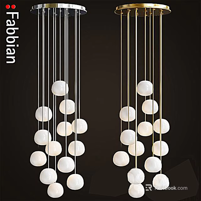 Modern Hanging Chandelier With Multiple White Spherical Bulbs And Metal Hanging Wires Design 3d model 