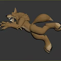 3D Animated Brown Fox Character In Dynamic Running Pose With Open Mouth 3d model