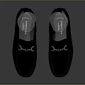 Black Leather Loafers With Metal Buckle And Comfortable Design For Daily Use