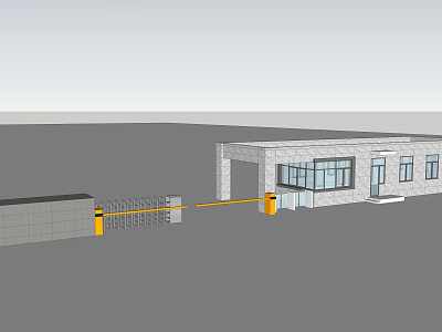 Modern Gate Guard Pavilion Entrance and Gateway Room 3d model