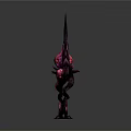 Purple Pink Tentacled Monster Creature With Glowing Head And Vine Like Structures