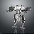 Futuristic Mechanical Character With Sword And Jointed Legs As Sci Fi Creature 3d model