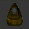 Golden Artisan Craft With Irregular Shape Circular Hollow And Red Dots