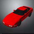 Red Sports Car With Two Door Design Black Roof Sleek Body And Black Wheels