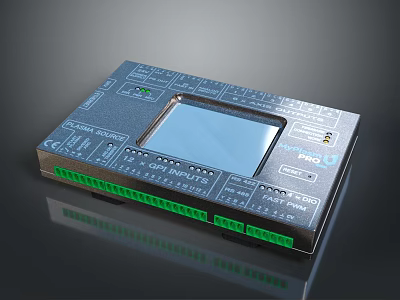 Schneider Electric Control Panel With Display Screen Interfaces And Green Indicators 3d model