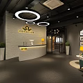 Modern Public Office Space With Open Layout Desks Bookshelves And Pendant Lights