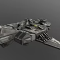 Futuristic Sci Fi Spaceship With Detailed Metallic Structure And Glowing Engines