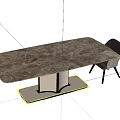 Modern Dining Table and Chairs Set with Marble Tabletop Upholstered Seats and Gold Metal Legs
