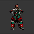 Game Movie Character Riding Green Red Mechanical Dog Mount With Star Patterns And Metal Legs