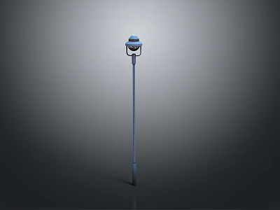 Modern Outdoor Street Light With Metal Pole And Glass Shade Design 3d model