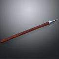 Elegant Traditional Weapon With Smooth Wooden Handle And Sleek Metal Tip Showcasing Fine Craftsmanship