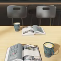 Modern Café Interior Design With Bar Counter Pendant Lights And Green Plant