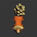 Orange Fox Character Figurine With Large Ears Fluffy Tail And Yellow Mane