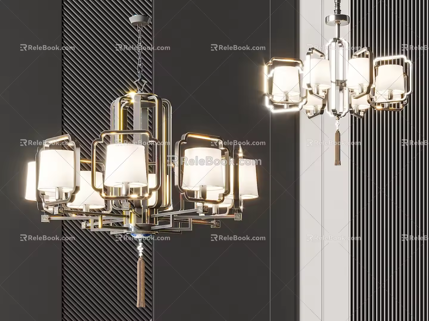 New Chinese Chandelier 3d model